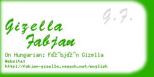 gizella fabjan business card